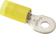 Thomas & Betts - 12-10 AWG Partially Insulated Crimp Connection D Shaped Ring Terminal - #6 Stud, 1" OAL x 0.37" Wide, Tin Plated Copper Contact - Americas Industrial Supply