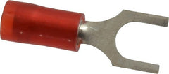 Thomas & Betts - #10 Stud, 22 to 16 AWG Compatible, Partially Insulated, Crimp Connection, Standard Fork Terminal - Americas Industrial Supply