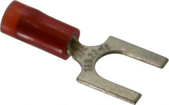 Thomas & Betts - 1/4" Stud, 22 to 16 AWG Compatible, Partially Insulated, Crimp Connection, Standard Fork Terminal - Americas Industrial Supply