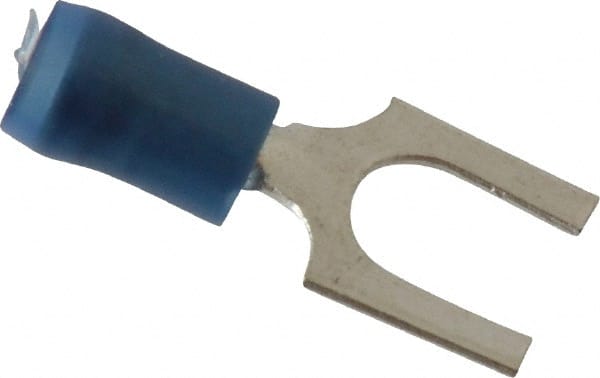 Thomas & Betts - 1/4" Stud, 18 to 14 AWG Compatible, Partially Insulated, Crimp Connection, Standard Fork Terminal - Americas Industrial Supply