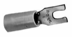 Thomas & Betts - #8 Stud, 22 to 16 AWG Compatible, Partially Insulated, Crimp Connection, Locking Fork Terminal - Americas Industrial Supply