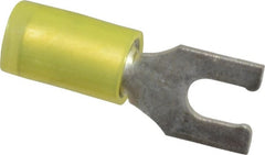 Thomas & Betts - #8 Stud, 12 to 10 AWG Compatible, Partially Insulated, Crimp Connection, Locking Fork Terminal - Americas Industrial Supply