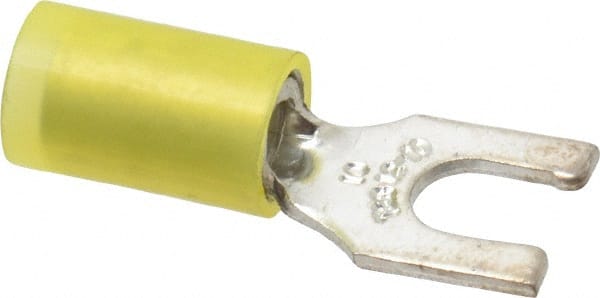 Thomas & Betts - #10 Stud, 12 to 10 AWG Compatible, Partially Insulated, Crimp Connection, Locking Fork Terminal - Americas Industrial Supply