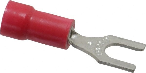 Thomas & Betts - #8 Stud, 22 to 16 AWG Compatible, Partially Insulated, Crimp Connection, Standard Fork Terminal - Americas Industrial Supply