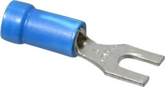 Thomas & Betts - #6 Stud, 18 to 14 AWG Compatible, Partially Insulated, Crimp Connection, Standard Fork Terminal - Americas Industrial Supply