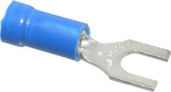 Thomas & Betts - #8 Stud, 18 to 14 AWG Compatible, Partially Insulated, Crimp Connection, Standard Fork Terminal - Americas Industrial Supply