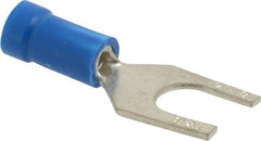 Thomas & Betts - 1/4" Stud, 18 to 14 AWG Compatible, Partially Insulated, Crimp Connection, Standard Fork Terminal - Americas Industrial Supply