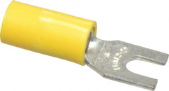 Thomas & Betts - #6 Stud, 12 to 10 AWG Compatible, Partially Insulated, Crimp Connection, Standard Fork Terminal - Americas Industrial Supply