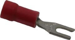 Thomas & Betts - #6 Stud, 22 to 16 AWG Compatible, Partially Insulated, Crimp Connection, Locking Fork Terminal - Americas Industrial Supply