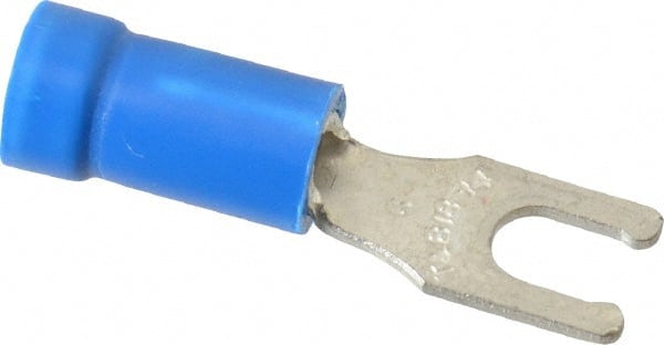 Thomas & Betts - #6 Stud, 18 to 14 AWG Compatible, Partially Insulated, Crimp Connection, Locking Fork Terminal - Americas Industrial Supply