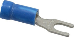 Thomas & Betts - #8 Stud, 18 to 14 AWG Compatible, Partially Insulated, Crimp Connection, Locking Fork Terminal - Americas Industrial Supply