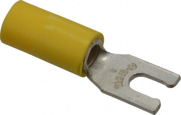 Thomas & Betts - #6 Stud, 12 to 10 AWG Compatible, Partially Insulated, Crimp Connection, Locking Fork Terminal - Americas Industrial Supply