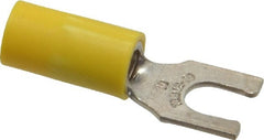 Thomas & Betts - #10 Stud, 12 to 10 AWG Compatible, Partially Insulated, Crimp Connection, Locking Fork Terminal - Americas Industrial Supply