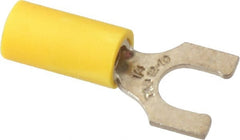 Thomas & Betts - 1/4" Stud, 12 to 10 AWG Compatible, Partially Insulated, Crimp Connection, Locking Fork Terminal - Americas Industrial Supply