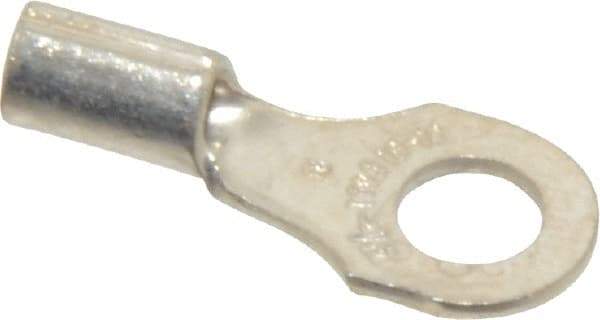 Thomas & Betts - 18-14 AWG Noninsulated Crimp Connection D Shaped Ring Terminal - #8 Stud, 3/4" OAL x 0.31" Wide, Tin Plated Copper Contact - Americas Industrial Supply