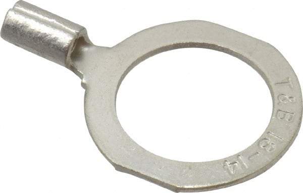 Thomas & Betts - 18-14 AWG Noninsulated Crimp Connection D Shaped Ring Terminal - 1/2" Stud, 1.06" OAL x 0.72" Wide, Tin Plated Copper Contact - Americas Industrial Supply