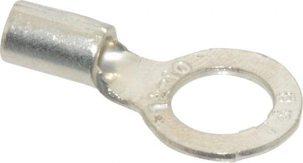 Thomas & Betts - 12-10 AWG Noninsulated Crimp Connection D Shaped Ring Terminal - 5/16" Stud, 0.98" OAL x 1/2" Wide, Tin Plated Copper Contact - Americas Industrial Supply