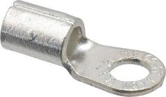 Thomas & Betts - 6 AWG Noninsulated Crimp Connection Circular Ring Terminal - 1/4" Stud, 1.13" OAL x 0.48" Wide, Tin Plated Copper Contact - Americas Industrial Supply