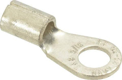 Thomas & Betts - 6 AWG Noninsulated Crimp Connection Circular Ring Terminal - 5/16" Stud, 1.32" OAL x 0.6" Wide, Tin Plated Copper Contact - Americas Industrial Supply