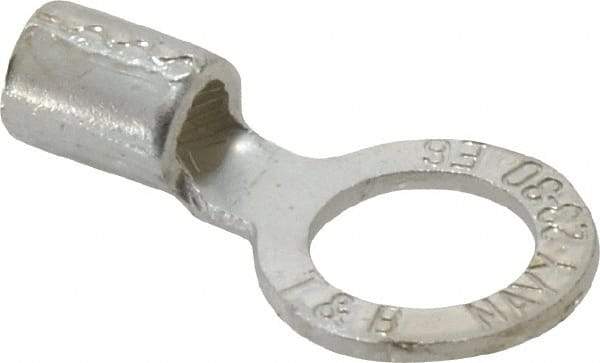 Thomas & Betts - 6 AWG Noninsulated Crimp Connection Circular Ring Terminal - 1/2" Stud, 1.49" OAL x 0.82" Wide, Tin Plated Copper Contact - Americas Industrial Supply