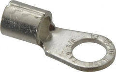 Thomas & Betts - 4 AWG Noninsulated Crimp Connection Circular Ring Terminal - 3/8" Stud, 1.35" OAL x 0.6" Wide, Tin Plated Copper Contact - Americas Industrial Supply