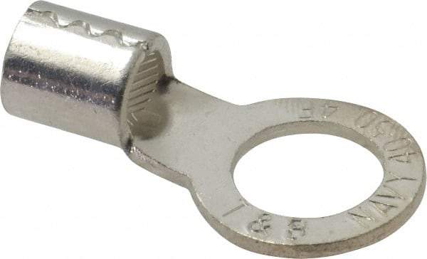 Thomas & Betts - 4 AWG Noninsulated Crimp Connection Circular Ring Terminal - 1/2" Stud, 1.52" OAL x 0.82" Wide, Tin Plated Copper Contact - Americas Industrial Supply