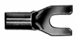 Thomas & Betts - 1/4" Stud, 18 to 14 AWG Compatible, Noninsulated, Crimp Connection, Standard Fork Terminal - Americas Industrial Supply