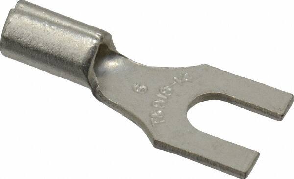 Thomas & Betts - #6 Stud, 18 to 14 AWG Compatible, Noninsulated, Crimp Connection, Standard Fork Terminal - Americas Industrial Supply