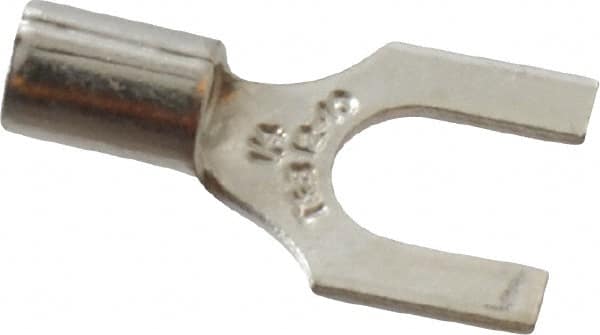 Thomas & Betts - 1/4" Stud, 12 to 10 AWG Compatible, Noninsulated, Crimp Connection, Standard Fork Terminal - Americas Industrial Supply