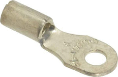 Thomas & Betts - 18-14 AWG Noninsulated Crimp Connection D Shaped Ring Terminal - #4 Stud, 0.72" OAL x 1/4" Wide, Tin Plated Copper Contact - Americas Industrial Supply