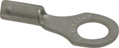 Thomas & Betts - 22-16 AWG Noninsulated Crimp Connection D Shaped Ring Terminal - #10 Stud, 3/4" OAL x 0.31" Wide, Tin Plated Copper Contact - Americas Industrial Supply