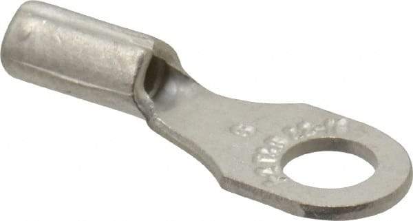 Thomas & Betts - 22-16 AWG Noninsulated Crimp Connection D Shaped Ring Terminal - #6 Stud, 0.72" OAL x 1/4" Wide, Tin Plated Copper Contact - Americas Industrial Supply