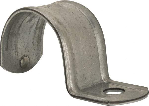 Thomas & Betts - 1-1/2" Pipe, Steel, Zinc Plated" Pipe or Conduit Strap - 1 Mounting Hole - Americas Industrial Supply