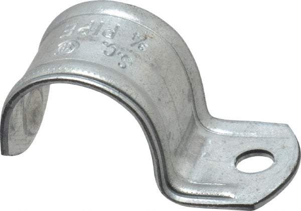 Thomas & Betts - 3/4" Pipe, Steel, Zinc Plated" Pipe or Conduit Strap - 1 Mounting Hole - Americas Industrial Supply