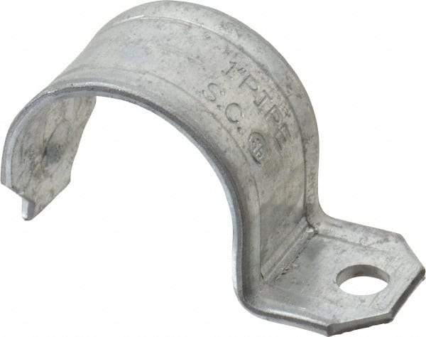 Thomas & Betts - 1" Pipe, Steel, Zinc Plated" Pipe or Conduit Strap - 1 Mounting Hole - Americas Industrial Supply