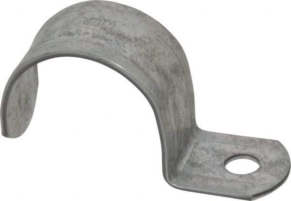 Thomas & Betts - 1-1/2" Pipe, Steel, Zinc Plated" Pipe or Conduit Strap - 1 Mounting Hole - Americas Industrial Supply