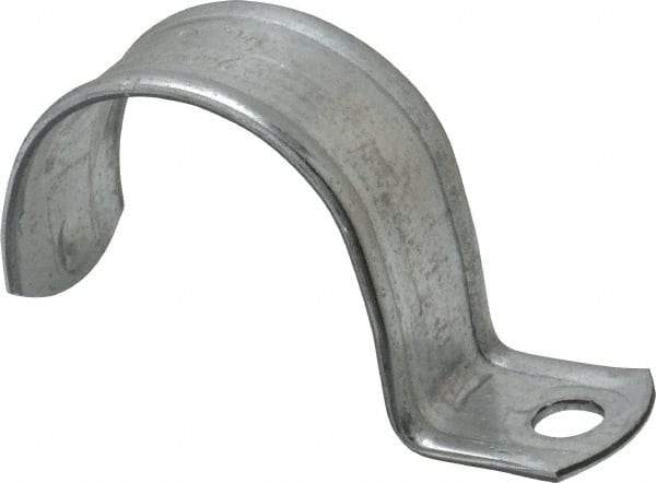 Thomas & Betts - 2" Pipe, Steel, Zinc Plated" Pipe or Conduit Strap - 1 Mounting Hole - Americas Industrial Supply