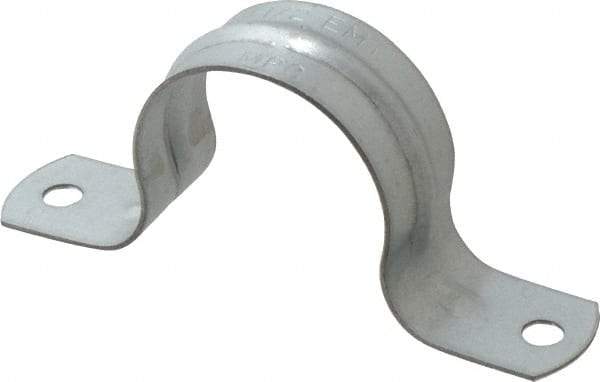 Thomas & Betts - 1-1/2 Pipe, Steel, Zinc Plated Pipe or Conduit Strap - 2 Mounting Holes - Americas Industrial Supply