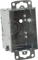 Thomas & Betts - 1 Gang, (5) 1/2" Knockouts, Steel Rectangle Switch Box - 3" Overall Height x 2" Overall Width x 2-3/4" Overall Depth - Americas Industrial Supply