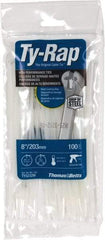 Thomas & Betts - 8" Long Natural (Color) Nylon Standard Cable Tie - 18 Lb Tensile Strength, 50.8mm Max Bundle Diam - Americas Industrial Supply