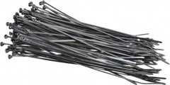 Thomas & Betts - 7" Long Black Nylon Standard Cable Tie - 18 Lb Tensile Strength, 1.1mm Thick, 38.1mm Max Bundle Diam - Americas Industrial Supply