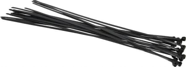 Thomas & Betts - 14.2" Long Black Nylon Standard Cable Tie - 50 Lb Tensile Strength, 1.4mm Thick, 101.6mm Max Bundle Diam - Americas Industrial Supply