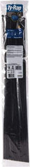 Thomas & Betts - 30" Long Black Nylon Standard Cable Tie - 120 Lb Tensile Strength, 1.52mm Thick, 228.6mm Max Bundle Diam - Americas Industrial Supply