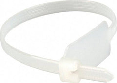 Thomas & Betts - 7.1" Long Natural (Color) Nylon Identification Flag Marker Tie - 50 Lb Tensile Strength, 1.41mm Thick, 4" Max Bundle Diam - Americas Industrial Supply