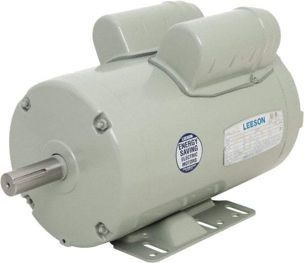 Leeson - 3 Max hp, 3,450 Max RPM, Fan Duty Electric AC DC Motor - 230 V Input, Single Phase, 145T Frame, Rigid Base Mount, TEAO Enclosure - Americas Industrial Supply