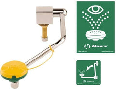 Haws - 8" Wide x 16-7/8" High, Deck Mount, Eye & Face Wash Station - 1/2" Inlet, 30 to 90 psi Flow, 4.2 GPM Flow Rate - Americas Industrial Supply