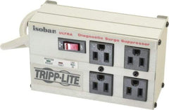 Tripp-Lite - 4 Outlets, 120 Volts, 15 Amps, 6' Cord, Power Outlet Strip - Free Hanging, Keyhole Mount, 1-15P NEMA Configuration, 7" Strip - Americas Industrial Supply