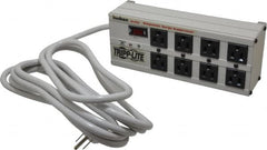 Tripp-Lite - 8 Outlets, 120 Volts, 15 Amps, 12' Cord, Power Outlet Strip - Free Hanging, Keyhole Mount, 1-15P NEMA Configuration, 11-1/2" Strip - Americas Industrial Supply