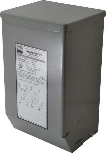 Sola/Hevi-Duty - 1 Phase, 240-480 Volt Input, 120/240 Volt Output, 60 Hz, 0.75 kVA, General Purpose Transformer - 4, 12, 3R, 4X NEMA Rating, 239°F Temp Rise, 6 Inch Wide x 5 Inch Deep x 10 Inch High, Indoor, Outdoor, Wall Mount - Americas Industrial Supply