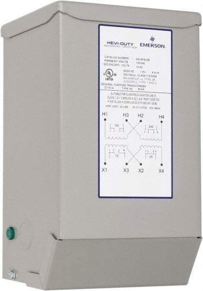 Sola/Hevi-Duty - 120/240 Input Volt, 12/24 Output Volt, 60 Hz, Buck Boost Transformer - 1 Phase, 6 Inch Wide x 5 Inch Deep x 10 Inch High, cULus Listed E77014 - Americas Industrial Supply